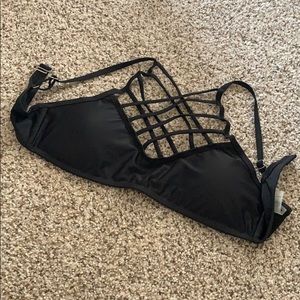 Black cross cross bikini top; never worn!